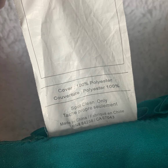 Teal Square Accent Pillow EUC - Picture 2 of 3